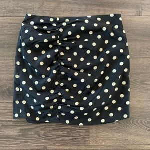 Fun and Flirty Black and Off White Mini Skirt